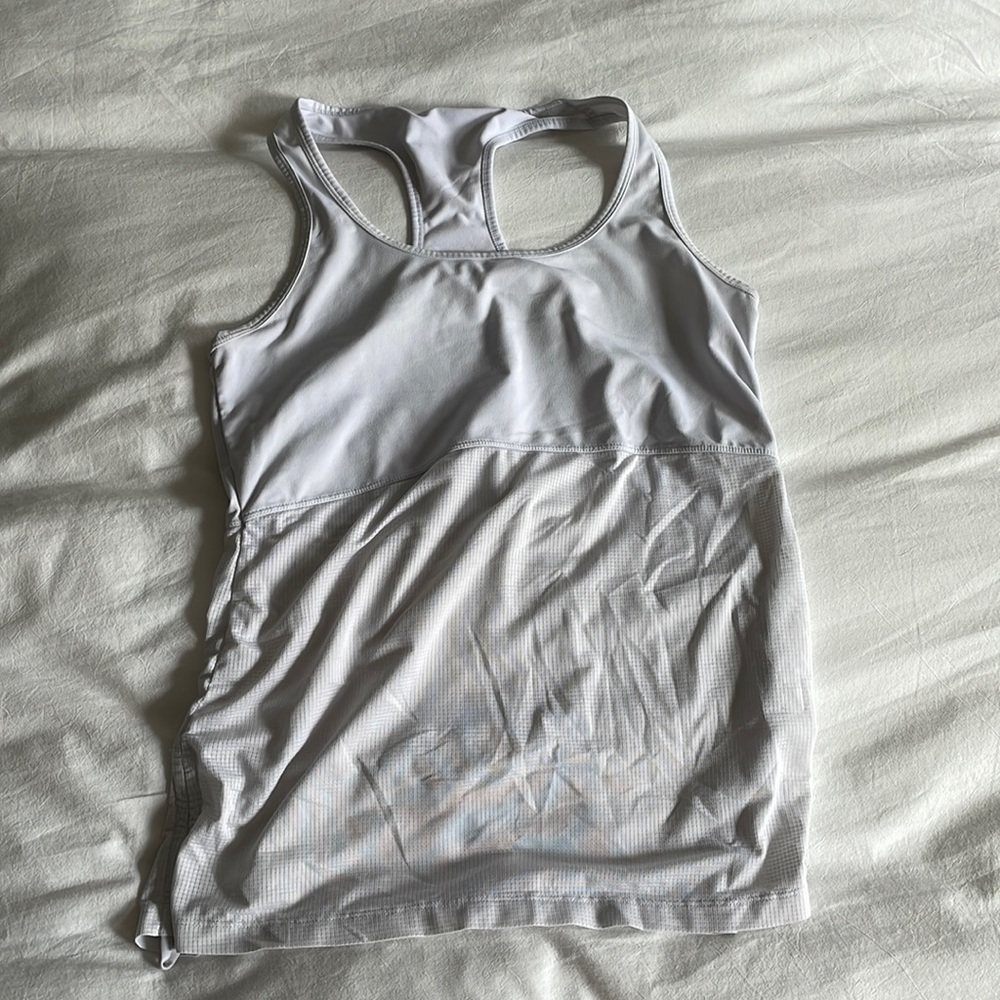 White Fabletics Workout Tank
